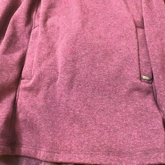 UGG Fleece Cozy Cape Poncho, Burgundy Purple L - Picture 4 of 8